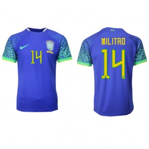 Brasilien Eder Militao #14 Bortatröja VM 2022 Kortärmad